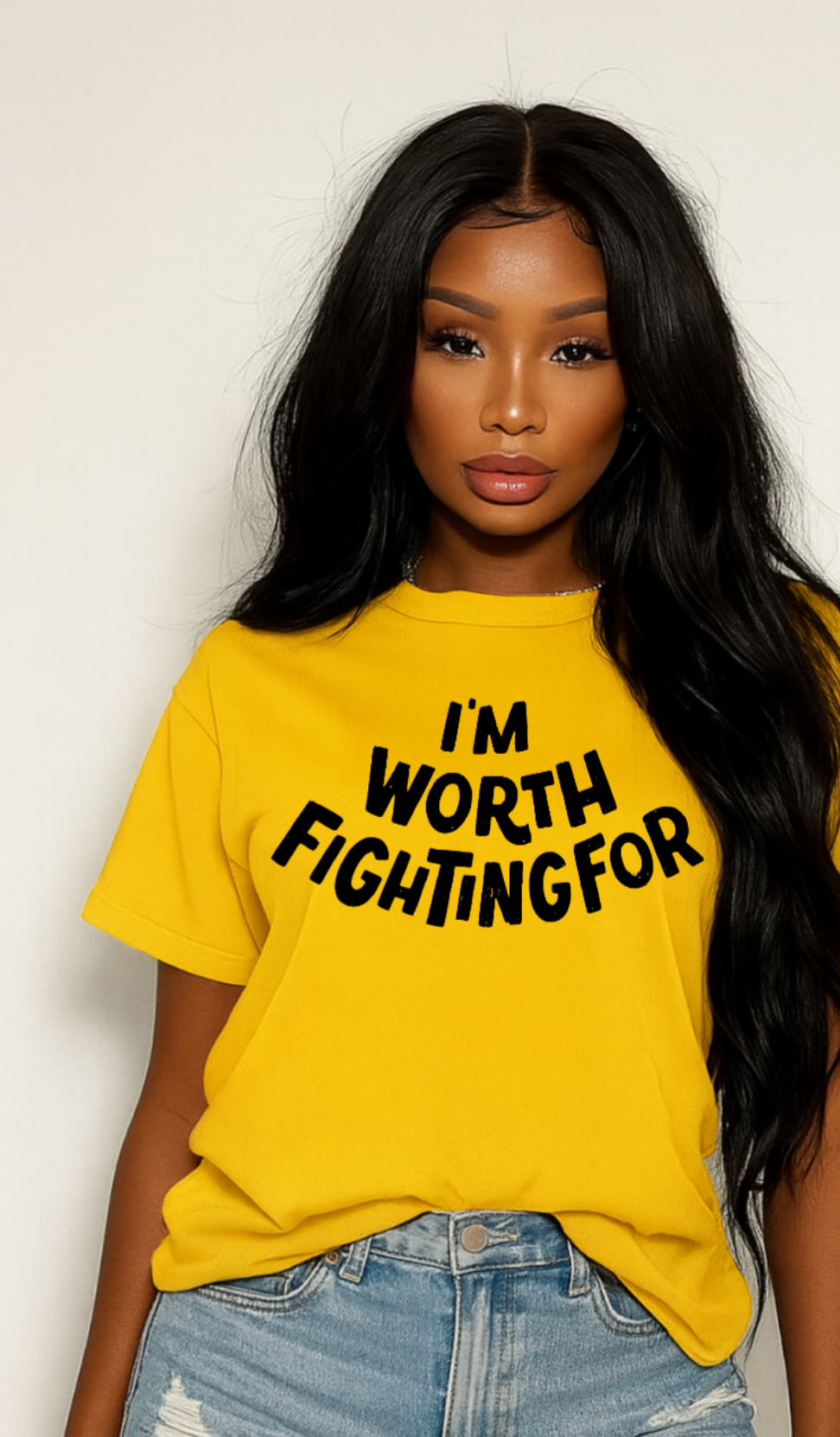 Worth Fighting For Heavy Cotton Crewneck Inspirational T-shirt