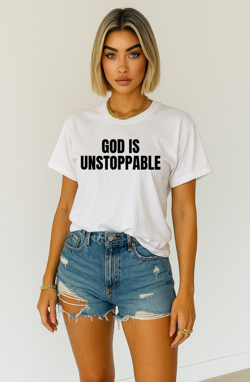 God Is Unstoppable Crewneck Heavy Cotton T-shirt