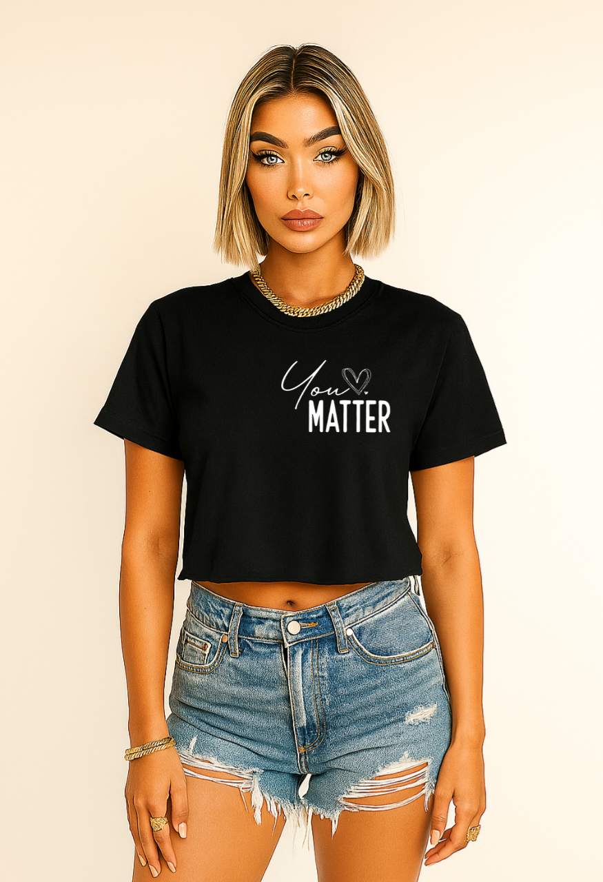You Matter Crop Heavy Cotton Crewneck T-shirt Womenswear