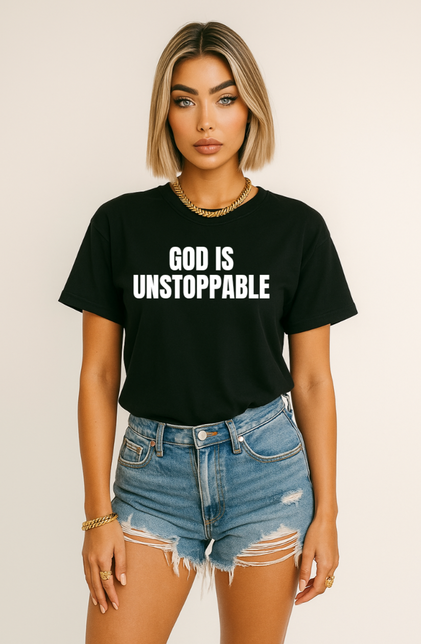 God Is Unstoppable Crewneck Heavy Cotton T-shirt