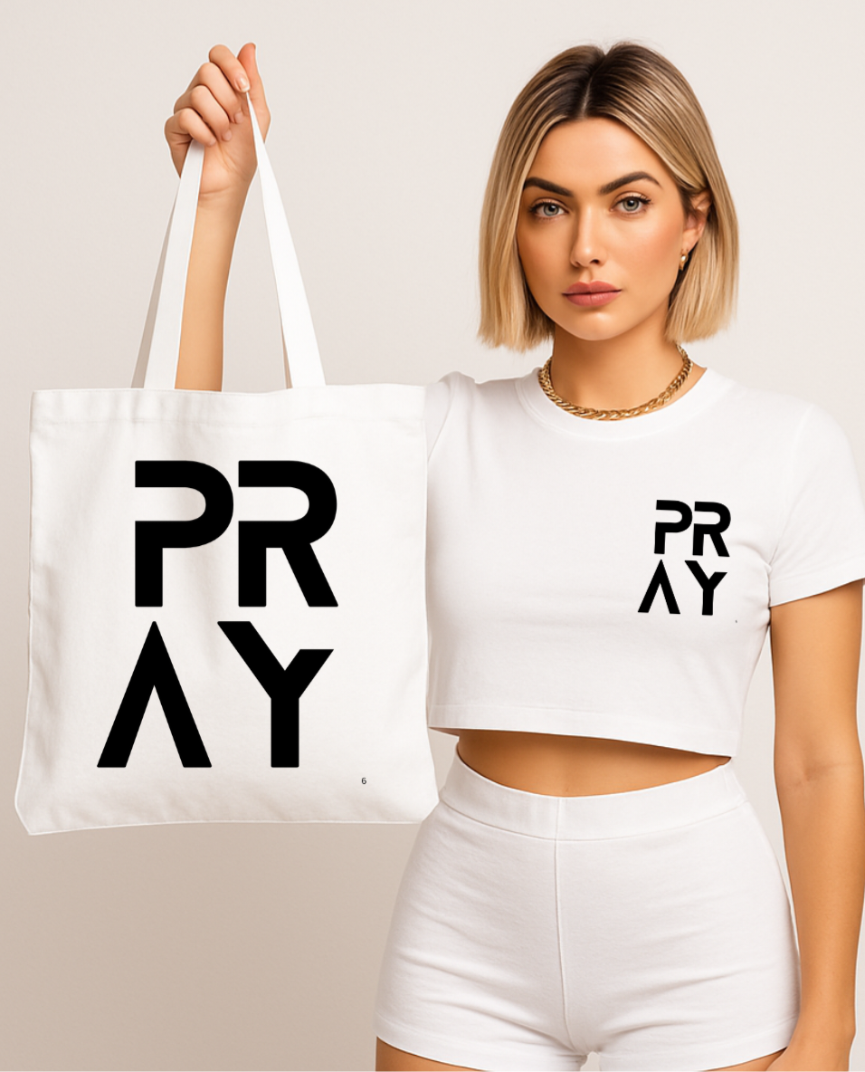 Pray Canvas High Quality Tote Bag