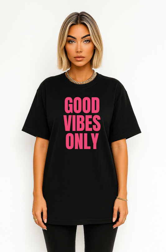 Good Vibes Only Heavy Cotton Crewneck T-shirt