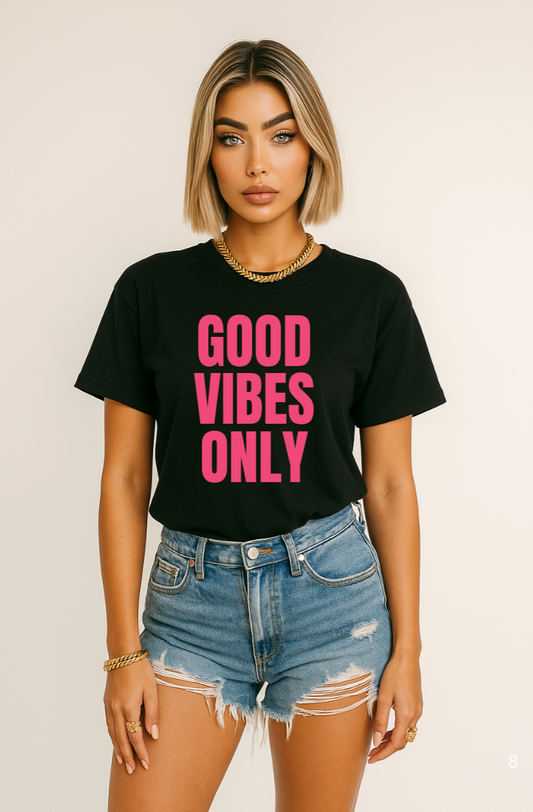 Good Vibes Only Heavy Cotton Crewneck T-shirt