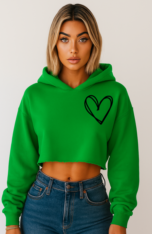Sweetheart Heavy Cotton Crop Hoodie Womenswear