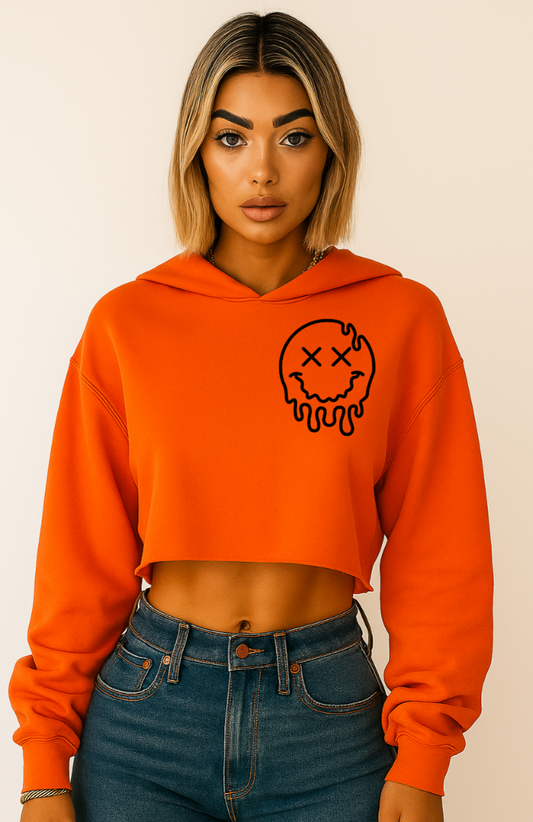 Smiling Faces Heavy Cotton Crop Hoodie