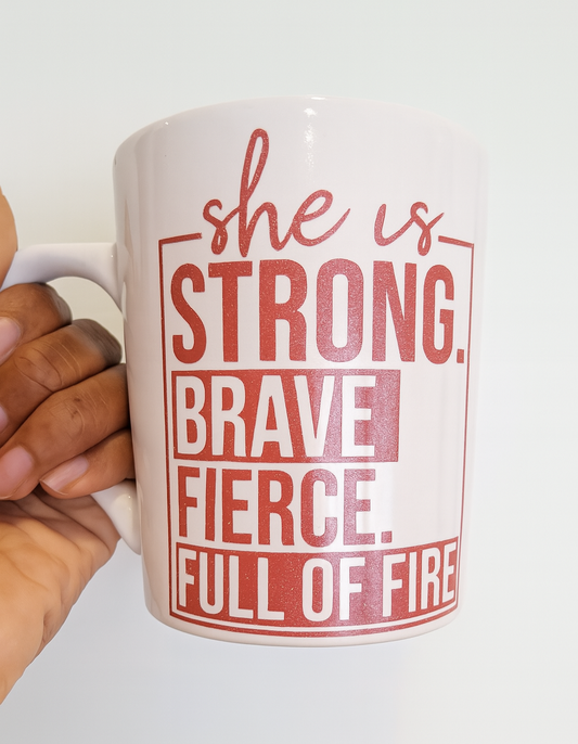 She Is Strong Coffee Mug - Empowering Drinkware