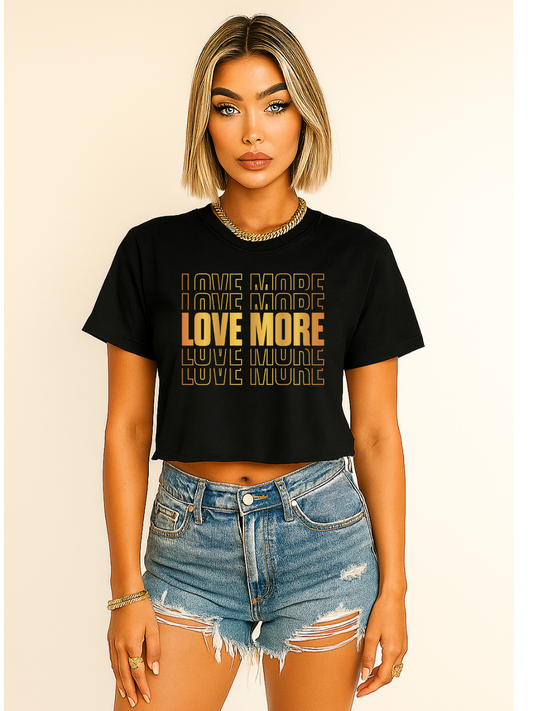 Love More Crop Heavy Cotton Crewneck T-shirt