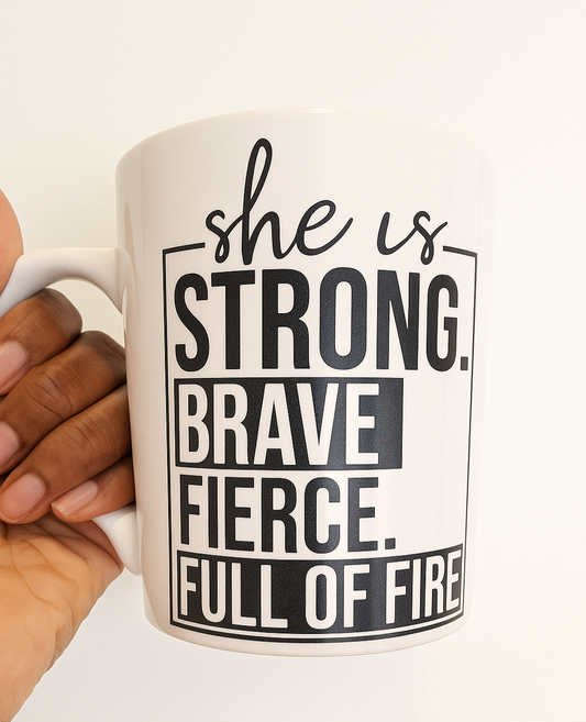 She Is Strong Coffee Mug - Empowering Drinkware