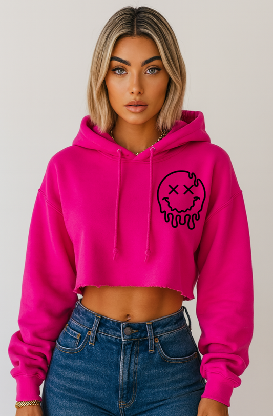 Smiling Faces Heavy Cotton Crop Hoodie