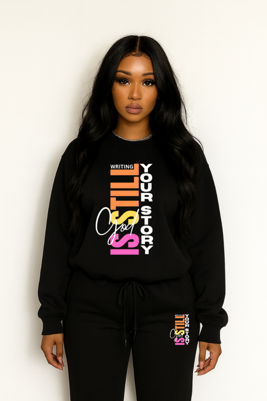 God is still writing Your Story Unisex Crewneck Sweatshirt and Joggers Set